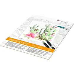 Tombow Aquarellblock 24x32cm 300g/qm cremeweiß satiniert VE=10x15 Blatt