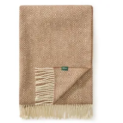benuta Pure Wolldecke Bianca Braun 130x180 cm - Moderner Kurzflor-Teppich für Wohnzimmer