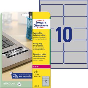 Zweckform Avery  L6012-20 Typenschild-Etiketten, 200 Stück