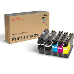 Peach Spar Plus Pack Tintenpatronen kompatibel zu Brother LC-422