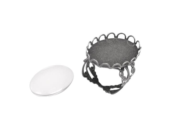 Rayher Ring mit Metall-Fassung 1.8 × 2.5 cm