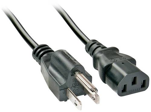 LINDY Strom Anschlusskabel [1x USA-Stecker - 1x Kaltgeräte-Buchse C13] 2.00m Schwarz