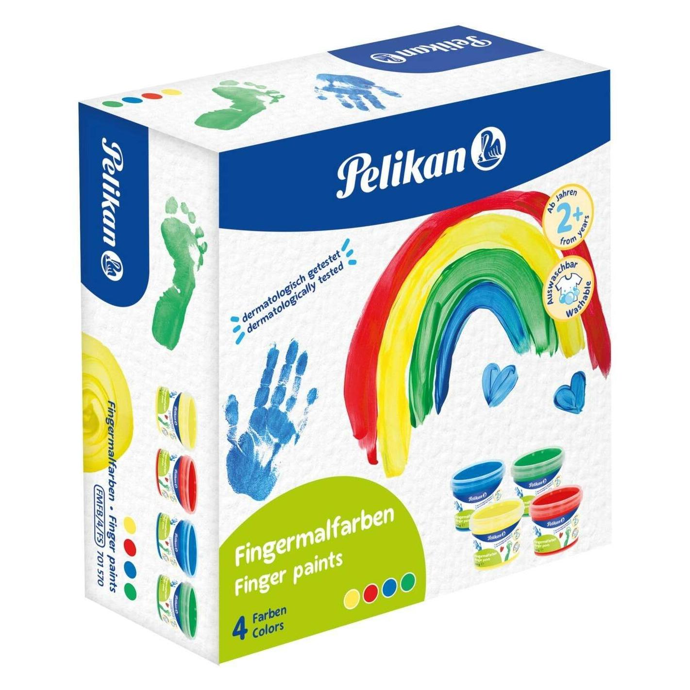 Pelikan Fingerfarbe Fingermalfarben Basisfarben FMFB 4 Stück in FS (701570)