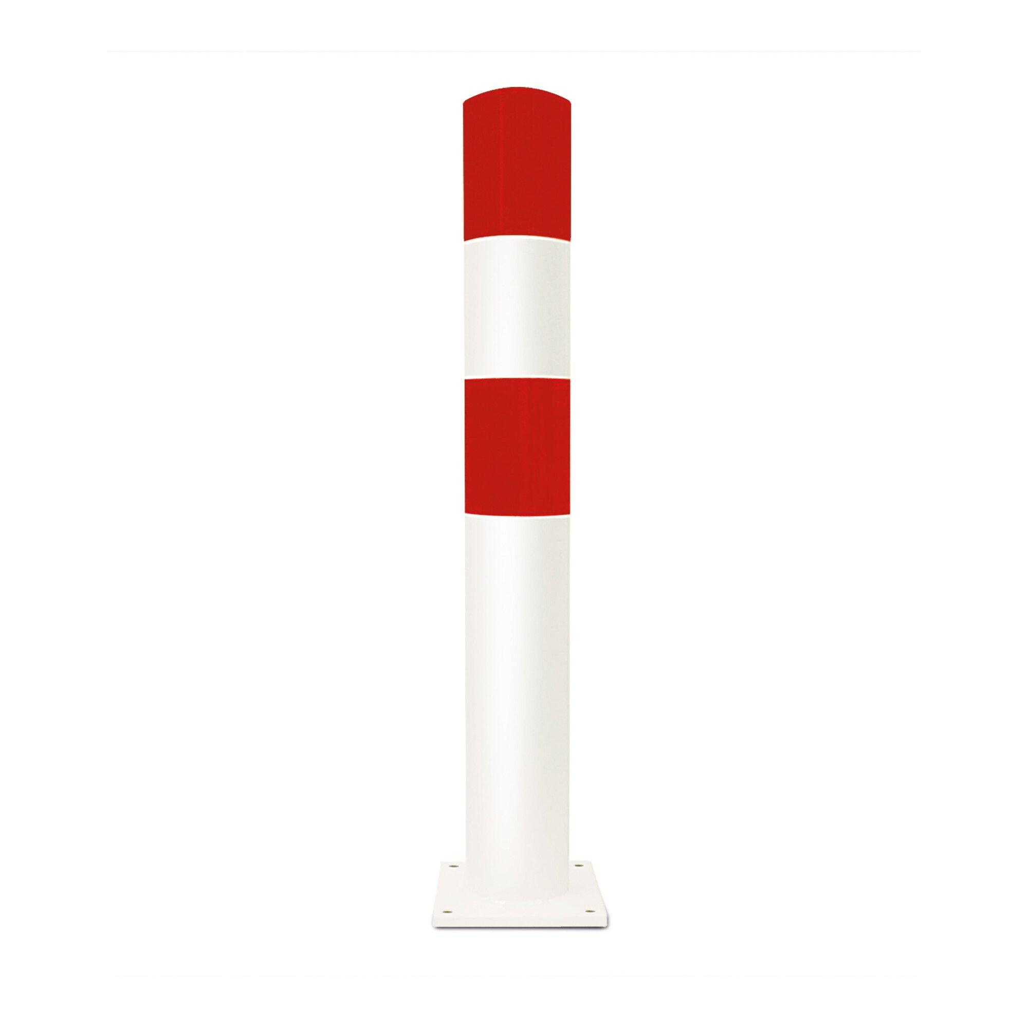 Moravia Rammschutz-Poller L Stahl rot/weiss 159 x 1200 mm zum Aufdübeln (199.88.077)