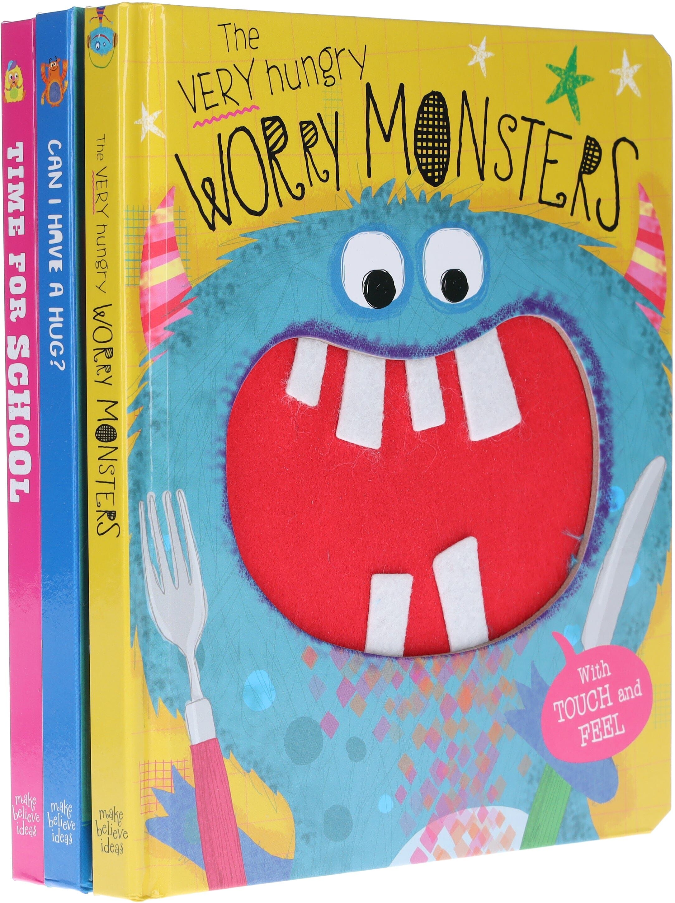 The Very Hungry Worry Monsters Touch and Feel Library Collection By Rosie Greening: 3 Books Set - Ages 3+ - Board Book Make Believe Ideas