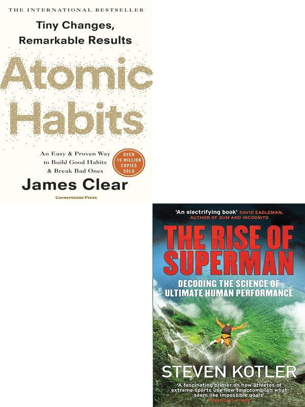 Various Publishers The Rise of Superman by Steven Kotler & Atomic Habits by James Clear - 2 Books Collection Set - Paperback - Non Fiction Bestsellers for Adults