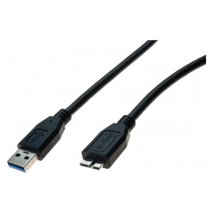 Exertis Connect USB 3.0 Kabel, USB St. A / USB Micro St. B, 1,80 m, schwarz Zum Datenaustausch zwischen mobilen Gerä (1.80 m, USB 3.2 Gen 1) (532474)