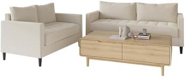 Craft Porch CraftPorch Contemporary Linen Upholstered 2-Piece Living Room Set
