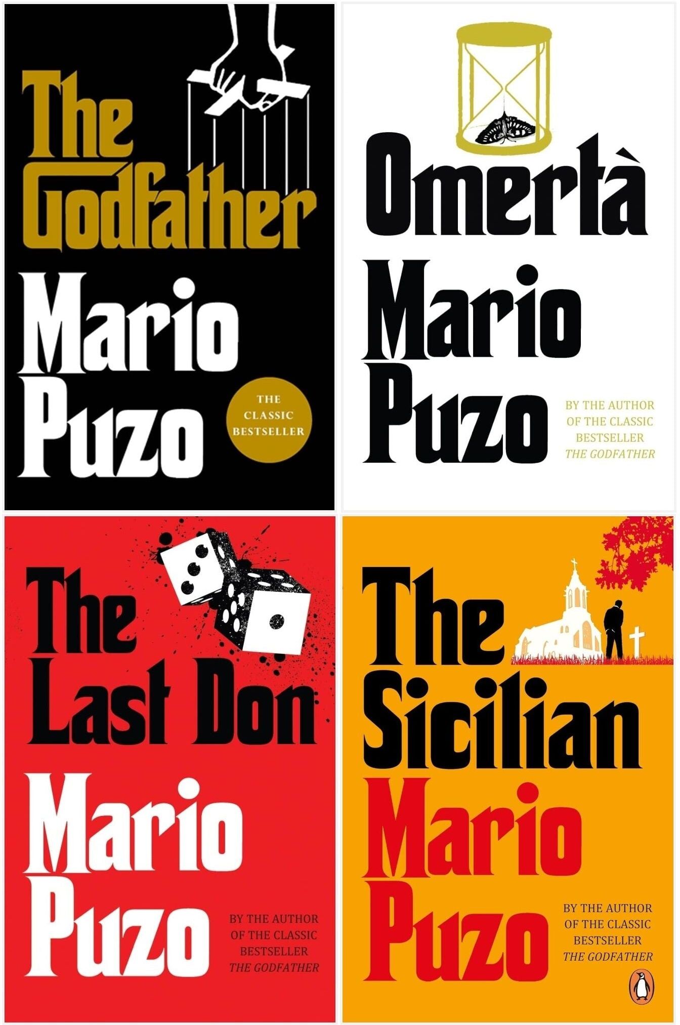 Penguin Mario Puzo The Godfather Collection 4 Books Set   The Last Don, The Sicilian, The Godfather, Omerta – Mafia Crime Fiction Classics