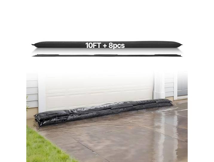 VEVOR Barrière Anti-inondation Activée par l'Eau\, Sacs d'Inondation Lot de 8PCs 305x21 cm\, Barrière Absorbante l'Eau\, Dispositif de Protection pour Porte\, Sous-sol\, Garage