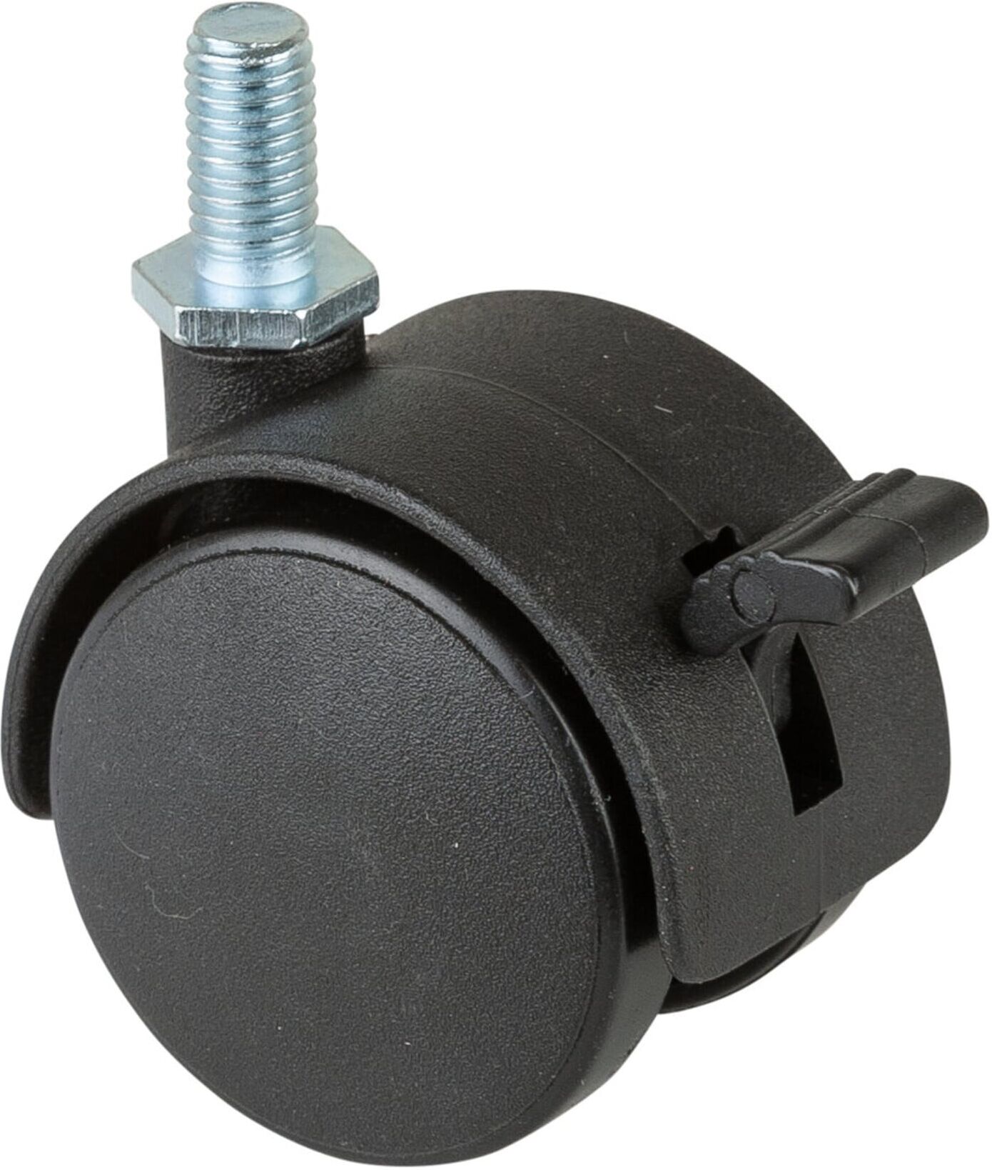 BS Rollen Kunststoffdoppelrolle m.Feststeller D.40mm Trgf. 30kg m.Gew.stift M8 Polyamidrad (F85.040.G08)