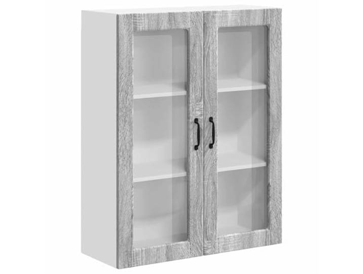 IBUQDDV Wandglas-Schrank Lucca Graues Sonoma 80 x 31 x 100 cm Holzwerkstoff, Rahmen aus Holzwerkstoff, nur Innenbereich, rechteckige Form, moderne Ästhetik
