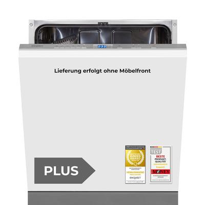 Exquisit PLUS Einbaugeschirrspüler 60 cm, Vollintegrierbar, 13 Maßgedecke, 6 Spülprogramme, Power+, ECO-Modus, EGSP52113-E-030E silber