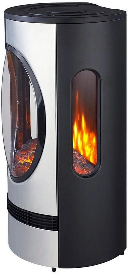 OHMEX Heizgerät "OHM-HET-2319 2000 W", schwarz (schwarz, silberfarben), Heizstrahler, Heizgerät schwarz, silberfarben Einheitsgröße
