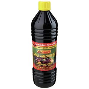 Favorit Grillanzünder 1260, brennstark & sauber, flüssig, auf Paraffinbasis, geruchsneutral, 1 Liter