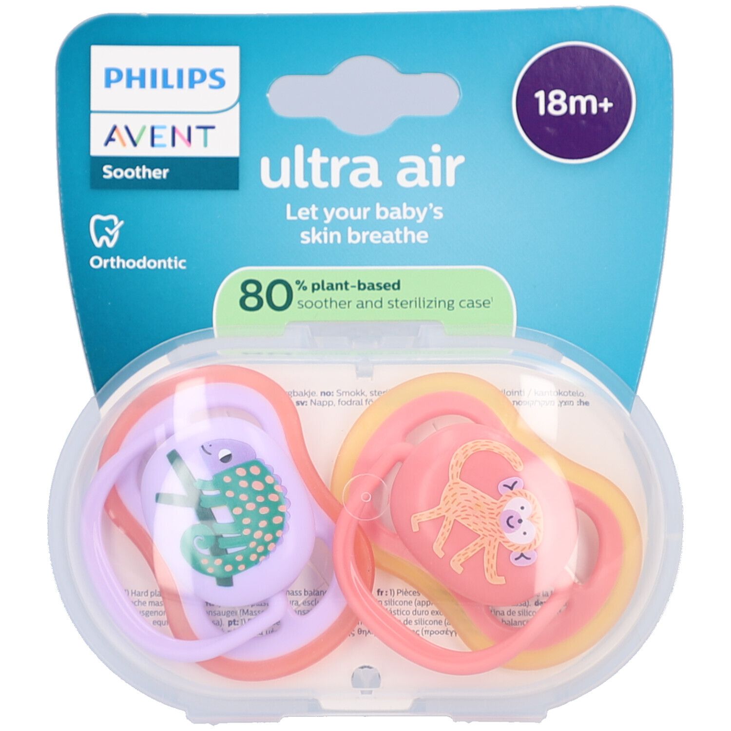 Philips Avent Fopspeen +18m Air lila/fuchsia design 2st 2 St Schnuller
