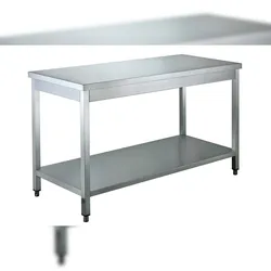 Matériel HORECA Edelstahltisch mit Unterboden 700 x 700mm - Horeca-Material GDATS-77