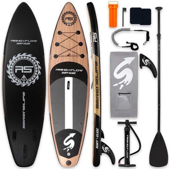 Aufblasbares Stand-Up-Paddleboard - SUP-Paddleboard mit rutschfester Oberfläche, inklusive Paddel, Pumpe, Sicherheitsleine und Zubehör - für Erwachsene und Jugendliche
