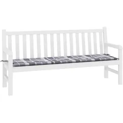 vidaXL Gartenbank-Auflage Grau Karomuster 180x50x3 cm Oxford-Gewebe