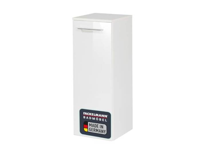 FACKELMANN B.PERFEKT Midischrank in Weiß Hochglanz, Korpus matt, ideal für das Moderne Bad – Maße: 31x81x32 cm, Made in Germany, Montageart: hängend