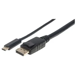 Manhattan USB-C auf DisplayPort-Adapterkabel, Konvertiert das Alternate-Mode-Signal in ein DisplayPort 4K-Ausgangssignal, 1 m, schwarz