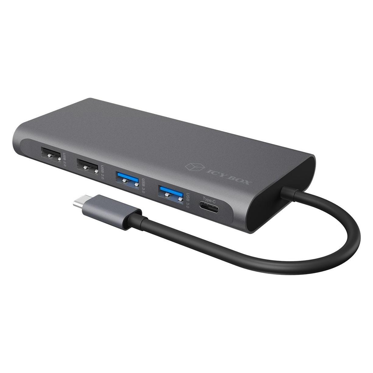 Icy Box USB-C Hub mit 4K HDMI, PD ,IB-DK4050-CPD (USB-C, 12 Ports) (IB-DK4050-CPD)