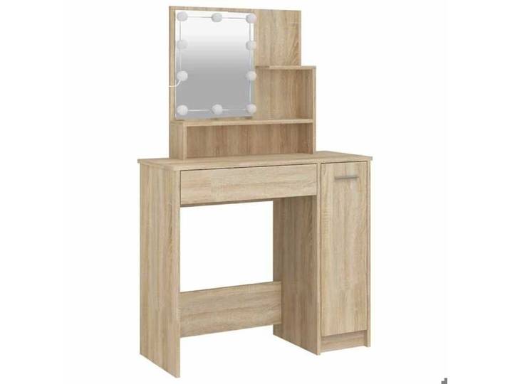 BEL ACHAT*Coiffeuse avec LED - bureau de maquillage - Pour femmes/filles - chêne sonoma 86 5x35x136 cm Promo261493