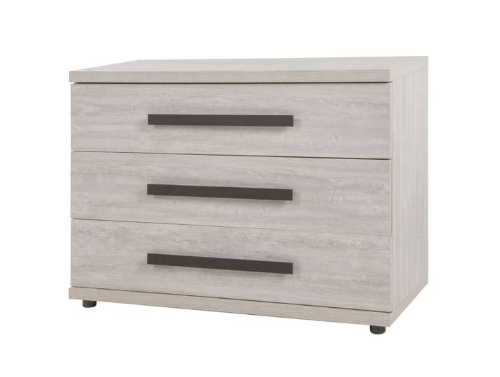 Commode 3 tiroirs effet bois grisé