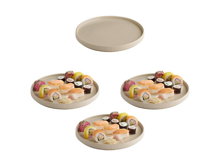 Assiette The Grid Ø 26cm Beige/Beige Lot de