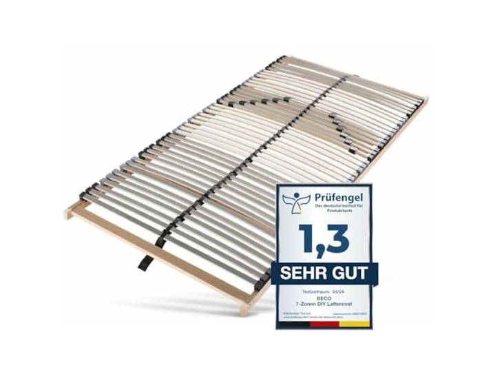 Sleepneo Lattenrost 140x200, 42 Latten, Ergonomischer 7-Zonen-Lattenrost 140 x 200 cm aus Buchenholz, Selbstmontage, hohe Traglast bis 150Kg