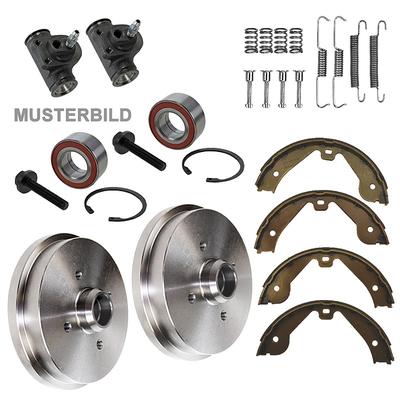 Atec 2x Bremstrommel+Backen+Zylinder+Radlager [Hersteller-Nr. 40580764] für Mazda, Ford