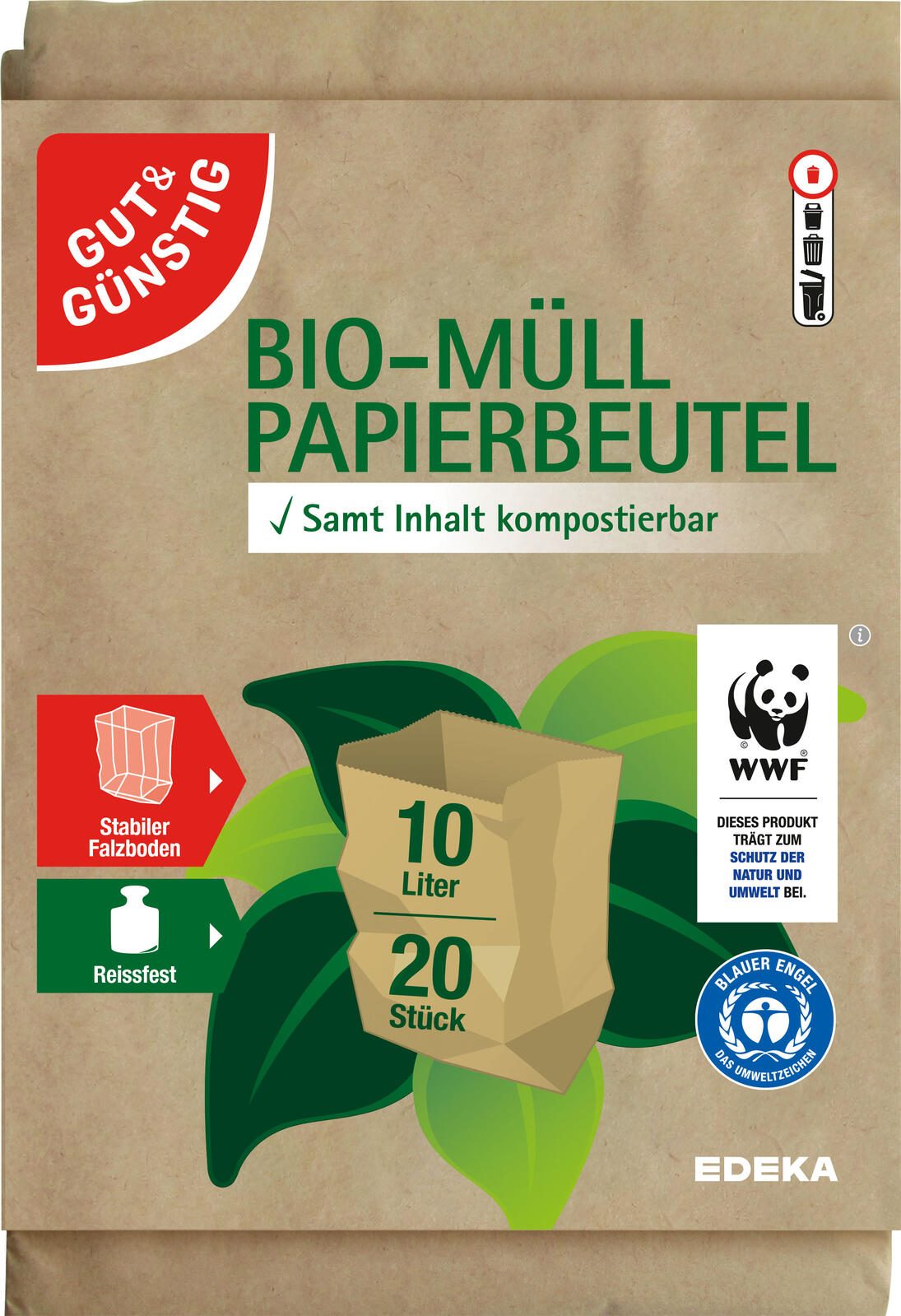 GUT&GÜNSTIG Müllbeutel 10,0 l braun 4781599009