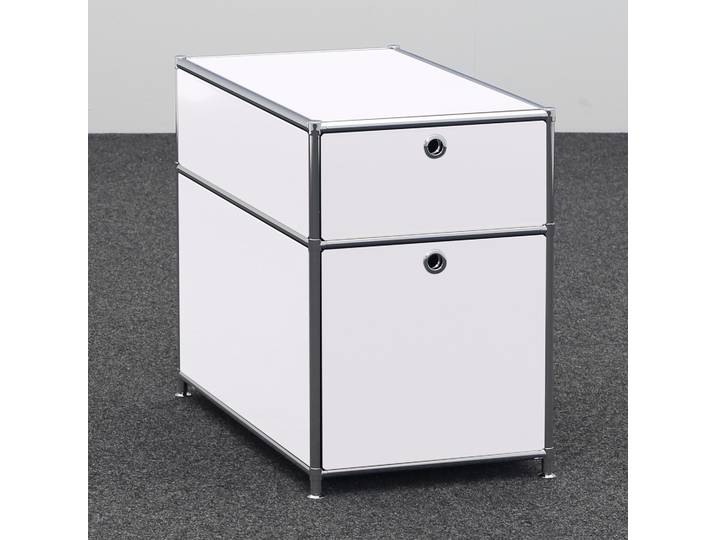 Standcontainer System4, Weiss, mit Hängeregister, ohne Schliesszylinder, Neu – Ideal für leichte Aufbewahrung