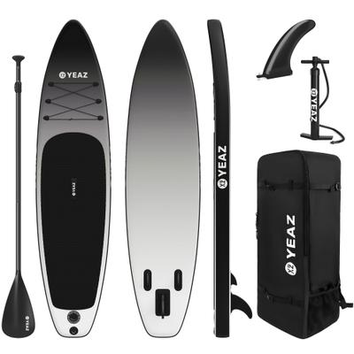 Inflatable SUP-Board YEAZ "SUP Board und Kit BLACK SANDS BEACH - EXOTRACE - SET", grau, Wassersportboards