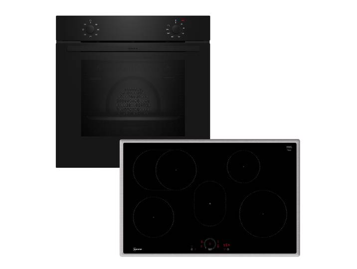 NEFF Backofen-Set BX18IB , Energieeffizienz: A, schwarz, Herdsets, Steuerung per Fingerdreh & CircoTherm für Backen auf 3 Ebenen, Backofen-Set