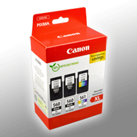 3 Canon Tinten 3712C009 2 x PG-560XL + 1 x CL-561XL Multipack KCMY