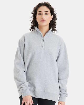Champion S450 Powerblend Quarter-Zip Pullover T-Shirt in Light Steel size Medium   Fleece