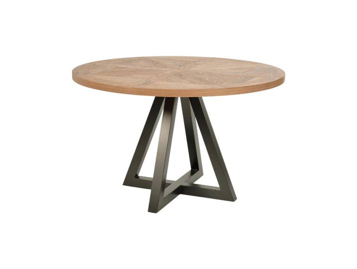 Furnlux Esstisch Indus Beige 125x125x77 cm, Holz, 125x77x125 cm, Esszimmer, Esstische