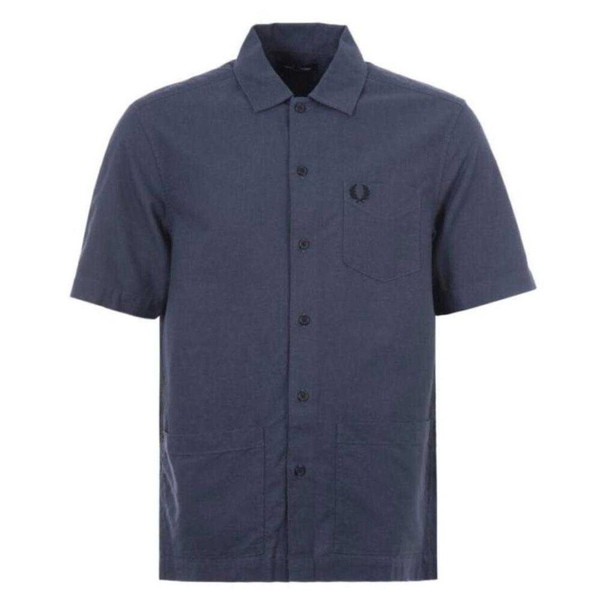 Fred Perry - Hemd für Herren, Tasche, Oxford-Stil (Dunkelblau)