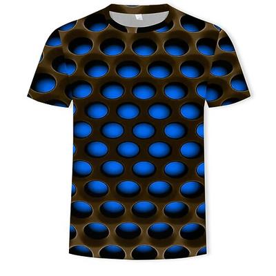 Jungen 3D Geometrisch Farbblock 3D-Druck T-Shirt Kurzarm 3D-Druck Sommer Aktiv Sport Strassenmode kinderkleidung Baby 2-13 Jahre Outdoor Täglich
