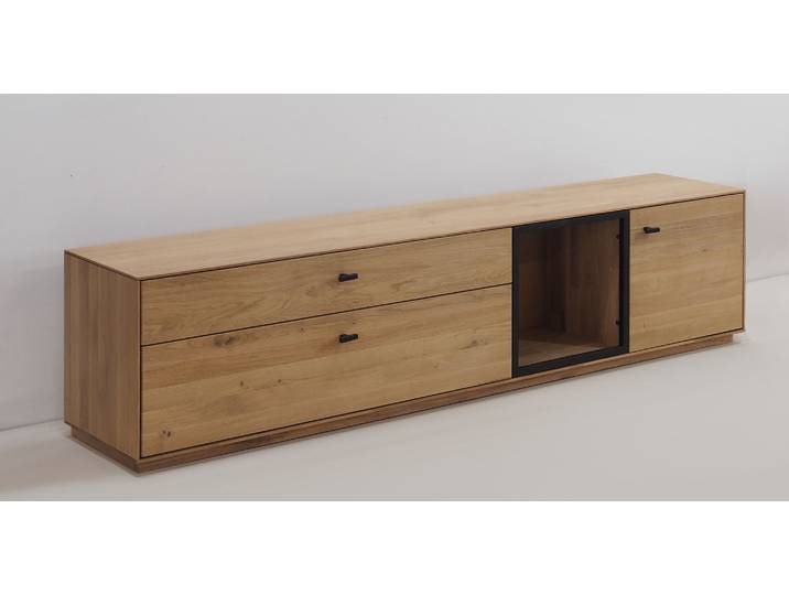 Lowboard Luca in massiver Wildeiche – Montierte Lieferung – 3%-Vorkasse-Rabatt