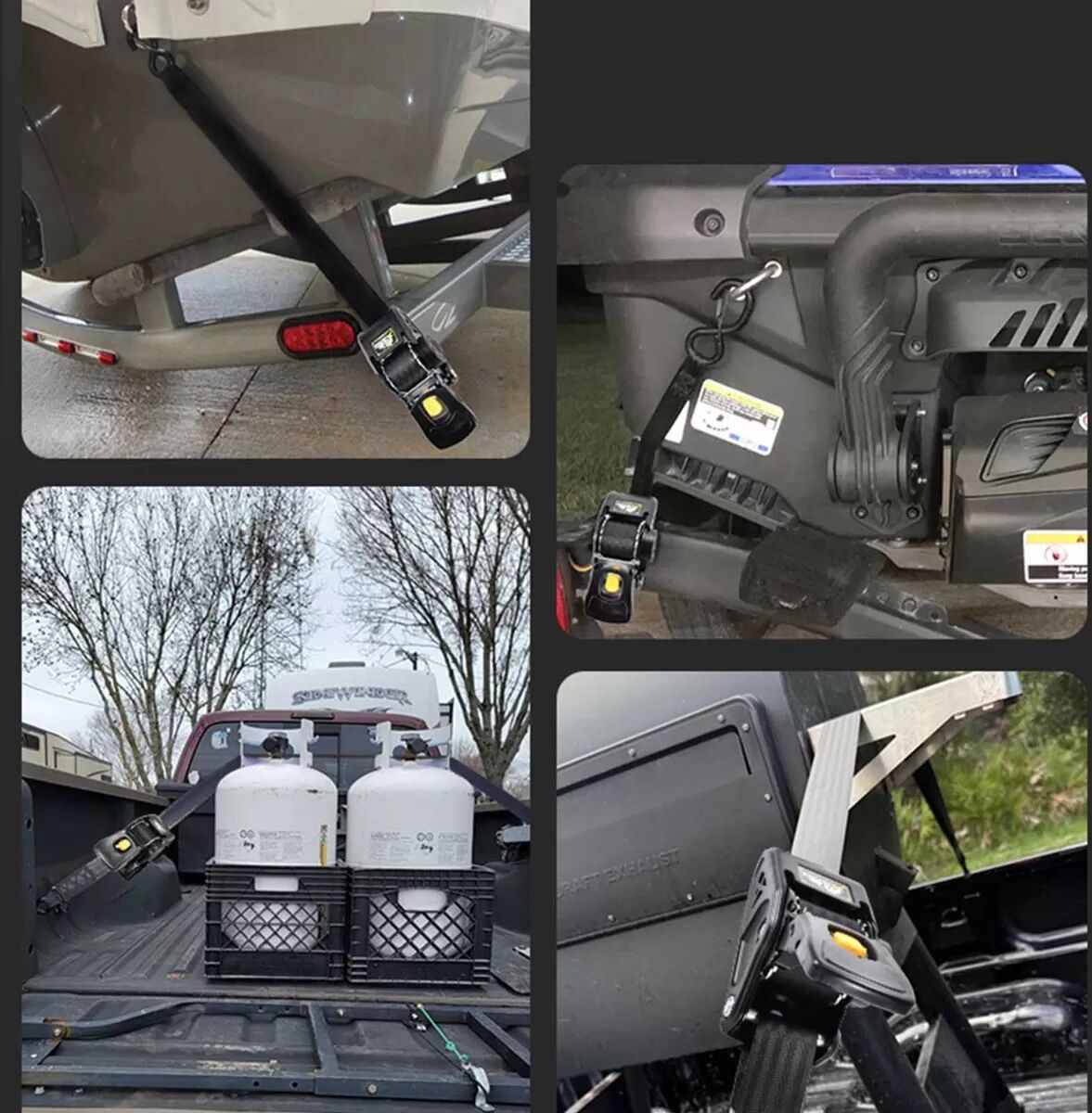 INF 2er-Pack automatische Zurrgurte mit Ratschenfunktion – 5 cm breiter Fliegenfischer-Spanner mit S-Haken
