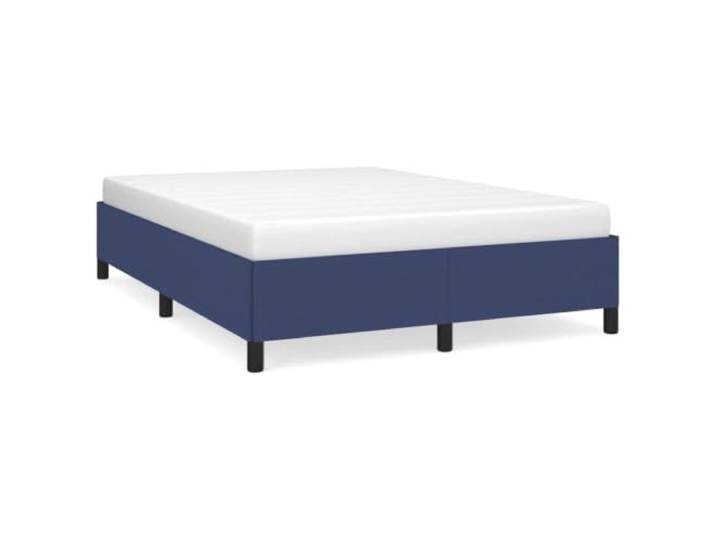 PUGYNBK Bett ohne Matratze, Stoff, Blau, 140 x 190 cm Lattenrost aus Holz, stabile Beine, stabile Konstruktion, für Schlafzimmer