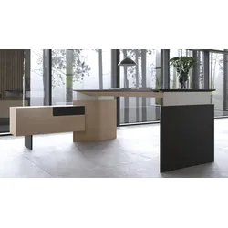 Chefbüro Schreibtisch höhenverstellbar Demio L-Form