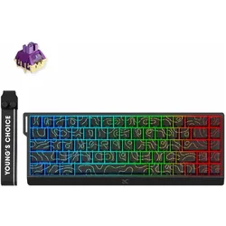 Mchose Ace 68 65% HE Keyboard TTC Dragon Lord Switch Wired Black Topographic (Eng. Int., Kabelgebunden), Tastatur, Schwarz