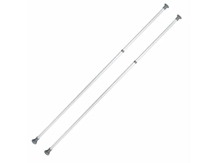 WENKO Barre télescopique Mod. Herkules 165-300 cm 2er Set Tige Extensible pour Dressing et Rangement Système Anti-dérapant Métal et Plastique Ø 7\,5 cm Blanc et Gris