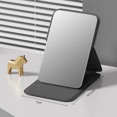 Smart Shopping Spot Portable Folding Mini Makeup Mirror Adjustable Handheld Mirror For Dorm & Office Use black