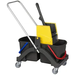 Vermop Aquva 2 x 17 L Reinigungswagen handlicher Fahreimer Putzwagen mit integrierter Vertikalpres