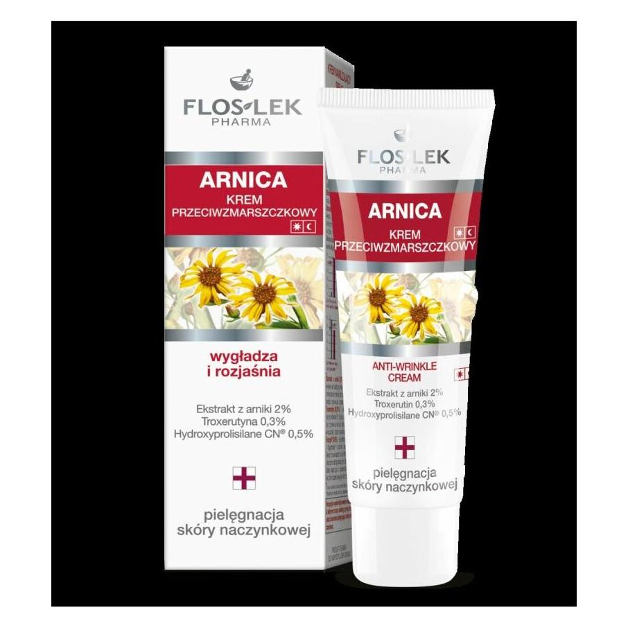 Floslek Arnica Anti-Wrinkle Cream krem przeciwzmarszczkowy do skóry naczynkowej 50ml (Augenpflege Crème, 50 ml, Tag + Nacht) (5905043003948)