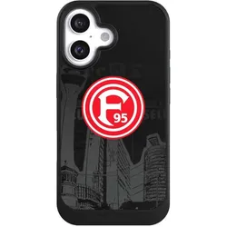 Nivocase Hülle für Apple iPhone 16 Handyhülle NIVOcore Case Schwarz Fortuna Düsseldorf Logo Offizielles (Apple iPhone 16), Smartphone Hülle, Schwarz